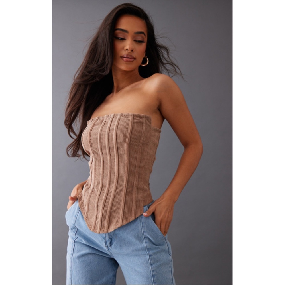 PrettyLittleThing Corduroy Corset Top
